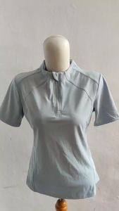 Baju Kaos Zipper Lengan Pendek Women Berkuda Equestrian