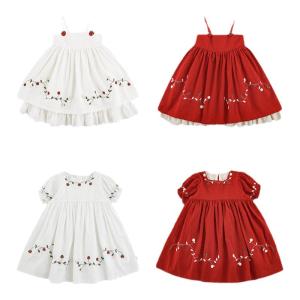 YOEHYAUL | Lolita Princess Strawberry Embroidery Lace-Up Sunproof Dress