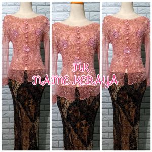 set kebaya wisuda nude + longtorso dan rok prisket
