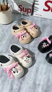 Sandal Baim YESPLUS Wedges Tinggi 8CM Aksesoris Motif Tali Kepang Pink EVA Rubber Import 8899-8