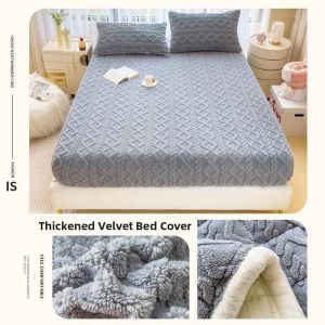 Winter Thermal Fleece Bed Sheet Anti-slip Protector