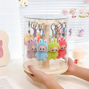 Rotatable Transparent Fluffy Labubu Figure Display Box