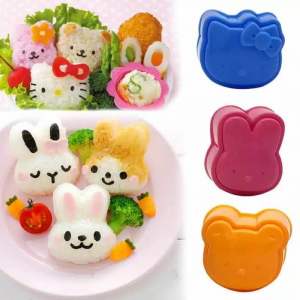 SET 3in1 CETAKAN NASI BENTO MODEL KARAKTER LUCU / RICE MOLD CETAKAN BEKAL NASI