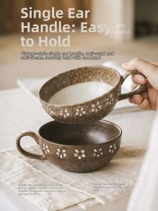 SHELI | Rustic Coarse Pottery Yogi Style Breakfast Yogurt Dessert Bowl