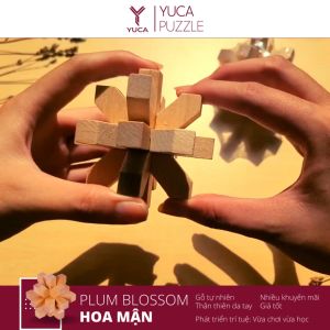 Đồ chơi khóa gỗ Plum Blossom Yuca Puzzle - Hoa mận Thử thách giải đố thông minh Hack não Trí tuệ Đồ chơi Tư duy Xếp hình 3D
