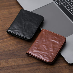 LINGU | Compact Vintage Genuine Leather Wallet with Multiple Card Slots and Coin Pocket