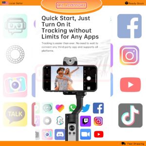 Hohem Isteady 3-Axis v2 AI Smartphone Gimbal Small and Portable Stabilizer With Selfie Light.