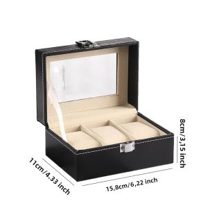 Hộp Đựng Đồng Hồ Kiểu Dáng Thời Trang WellZone Chất Liệu Sợi Carbon Đen Kiểu Dáng Hộp Trưng Bày Trang Sức 5/6/10/12 Ngăn Hình Chữ Nhật