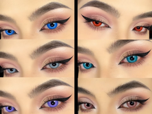 Eyeshare 2pcs Red Contact Lenses Sweet Baby 14.0-14.5mm Color Contact Lense Cosplay Anime Lens