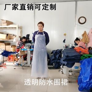 Housework Accessories Oxford Apron Waterproof Transparent Clear PVC Apron For Kitchen Housework Restaurant