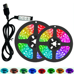 5m/16.4ft Led Lights Strip 3 Key Button Control RGB Tape for TV Backlight SMD5050 Color Changing Lamp Dimmable Flexible Ribbon