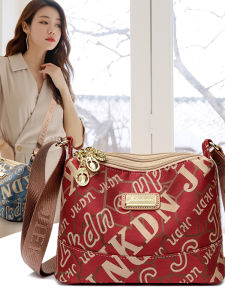 Casual Oxford Cloth Canvas Bag Lightweight Crossbody Womens Bag Multi-Layered Single Shoulder Bag for Elderly Women