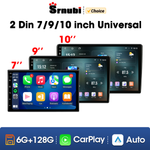 Srnubi 7 9 10 Inch Universal Android 12 Carplay Auto Car Radio Multimedia Player Navigation GPS 2 Din DVD Stereo Head Unit