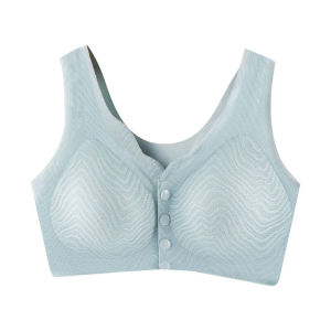Wireless Bra Fixed Cup Maternity Underwear Front Buckle Seamless Gathered for Middle-Aged Women Comfortable Breathable Nylon