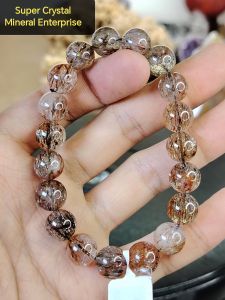 Natural High Gred Black Gold Super Seven Crystal Beads Bracelet BS05