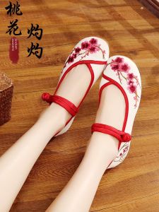 Spring and Summer New Arrival Chinese Style Horse-Face Skirt Matching Shoes Ancient Style Hanfu Shoes Female Adult Old Beijing Embroidered Cotton Shoes