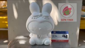 Tượng thạch cao Melody mũ thỏ M.18 (Không kèm màu) tô tượng đồ chơi cho trẻ