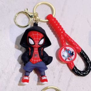 Gantungan Kunci 3D Karakter Spiderman Keychain Karakter Lucu