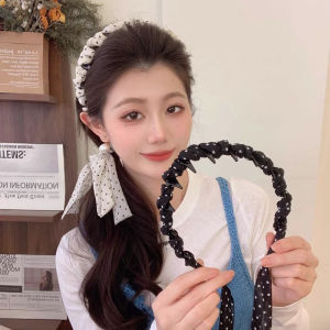 French Polka Dot Hair Comb Sash Womens High Hairline Miniature Face Elegant Plait Headband Luxury Hair Accessories Hairband