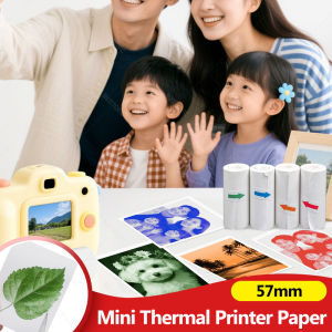 Mini Printer Paper Color Thermal Paper 57mm White Sticker Pocket Printer Kids Instant Photo Printer Inkless Printing Rolls Paper