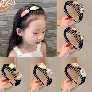 Kids Milk Coffee Cartoon Wallace and Gromit Headband Female 2024 New Arrival Children Broken Hair Comb Cute Headband Not-Too-Tight Hairpin