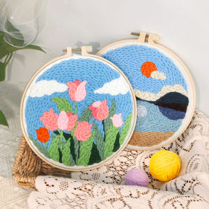 Bộ Nguyên Liệu Thủ Công DIY Thêu Nhấp Dễ Thương Hoạt Hình Cho Người Mới Bắt Đầu Trang Trí Đồ Họa Dệt Kim Quần Áo Gia Đình