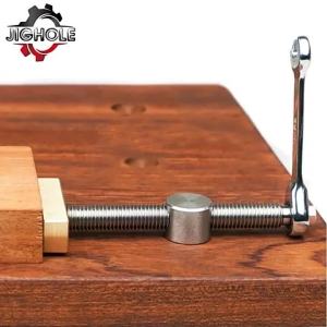 Woodworking Bench Dog Clamp Desktop Fast Fixed Clip Brass Fixture Vise for 19mm 20mm Workbench Hole Carpenter Joinery Tool