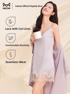 MiiOW | Catwoman Lace Strap Sleep Dress Womens New Style With Chest Pad Slimming High-End Sensual Summer Home Clothes Set