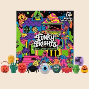 Schylling | Halloween Party Spooky Squishy Toys Slow‑Rise Stress Relief Toys Creepy Mini Squeeze Vent Fidget Toys (Pop‑Surprise Advent Box