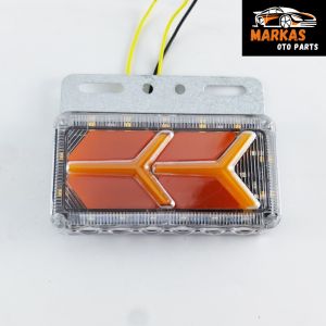 Lampu Led Bak Samping Truk Variasi 24volt 30Led Model Pesawat 3 Warna Sein Running Light
