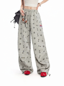Unifree | Gray All-Over Printed Casual Sport Pants for Women