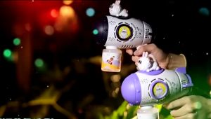 Bubble Gun Gatling เครื่องทำ ปืนยิงบับเบิ้ลลายกระต่าย ฟองสบู่ 15 รู มีไฟ