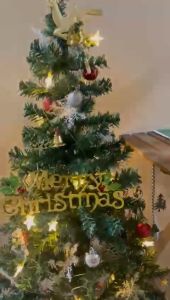 (SG Seller)PVC 120 - 210cm Family Christmas PVC Tree Artificial Christmas Tree Decoration set Santa Tree Party Decoration Figurine Gift