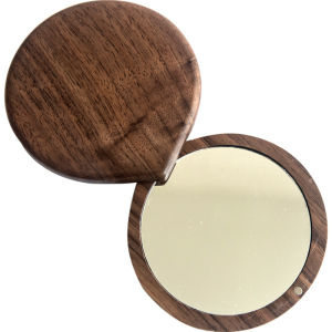 FANHAN | Portable Sliding Cover Folding Wooden Makeup Mirror