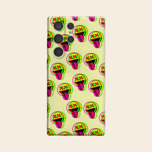 Neon Grin Smiley Luxury Fashion Full Lens Protective Case for Samsung Galaxy S26 S25 S24 A56 A36 Plus Ultra