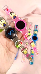 Jam Tangan Digital Anak Anak Karakter Labubu Strap Silikon Anti Air dengan Lampu Berkedip Warna-warn