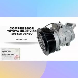 คอมแอร์ Denso แท้ JK447190-1960 โตโยต้า ไฮลักซ์ วีโก้ ปี 2004-2014 ดีเซล 10S11C คอมเพลสเซอร์