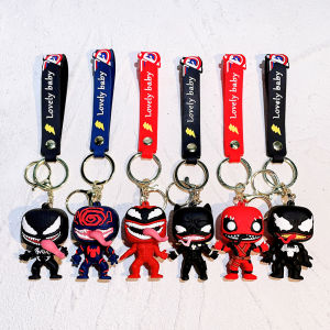 Venom Keychain Cute Cartoon Lethal Protector Marvel Anti-Hero Keyring Charm for Bag Backpacks Kids Gift Superhero Theme