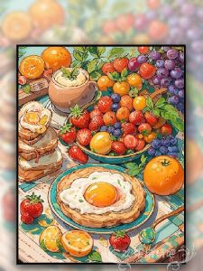 Cross Stitch Kit Precise Printing Party Fruit Simple Modern Living Room Dining Room Diamond Glue Painting Cartoon Cross Stitch