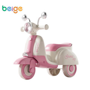Beige Balance Bike For Kids 3 Wheels Scooter For Girl&Boy Gift Ride-On Baby Motorcycle Music&Light 1-6 Y