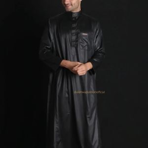 Jubah Remaja Tanggung Platinum Saudi Poliyester Kancing permata-Busana Muslim Remaja Tanggung Platinum Al Amwa Non Manset Bahan Anti Lecek Bukan Haramain-Gamis Jubah Platinum Sanghai Berkolar Terbaru Al amwa XXL-XXXL -XXXXL