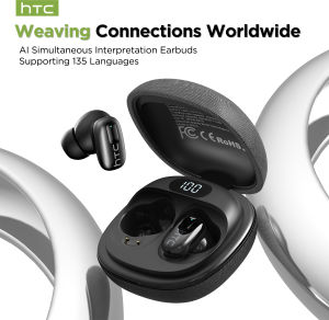 Auriculares Traductor DeIdioma 2026 HTC NE75 AI Real-Time Translator 3D Surround Sound Comfort Fit for Travel Gaming Earphones