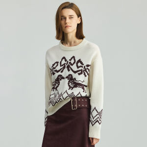 Lily | Áo Len Sọc Fair Isle Pha Lông Thỏ và Len