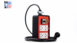 ปลั๊กพ่วงบล็อกยางพร้อมปลั๊กกราวด์คู่ 4 เต้ารับ เบรกเกอร์ 20A สาย VCT 2x2.5 sq.mm. 1-10เมตร