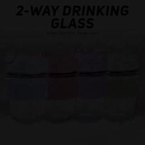 2 Way Drinking Glass 350ML Glass Straw Cup Outdoor Travel Coffee Glass Cup with Straw and Cover