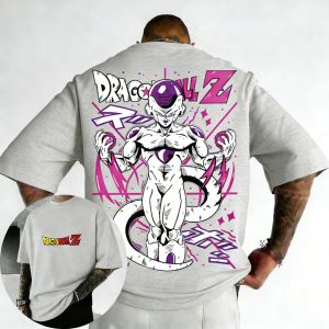 Bandai | Dragon Ball Anime Cotton T-shirt Summer New Frieza Color Printed Mens and Womens Street Hip Hop Loose Casual Parent Child Top