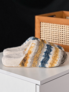 Dép Cotton Kẻ Caro Cổ Điển Cao Cấp Cho Nữ Mùa Thu Đông Đế Dày Chống Trượt Trong Nhà Cho Cặp Đôi Đế Nửa Dép Nam Ấm Áp