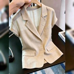 KUNAILIN | Commute Style Turn-Down Collar Short Sleeve Jacket
