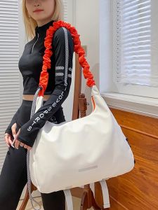 Large Capacity Womens Yoga Bag Fitness Travel Tote Bag Single Shoulder Sport Bag Folded Cloud Design High Aesthetic Value