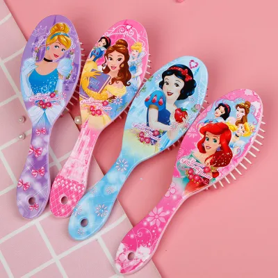 Princess Elsa Cartoon Childrens Hairbrush Massage Comb Plastic Anti-fall Hairdressing Comb for Girls Cute Baby Hair Brush